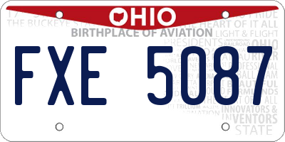 OH license plate FXE5087
