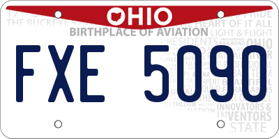 OH license plate FXE5090