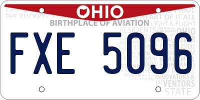 OH license plate FXE5096