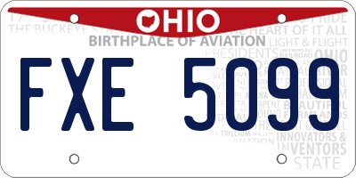 OH license plate FXE5099