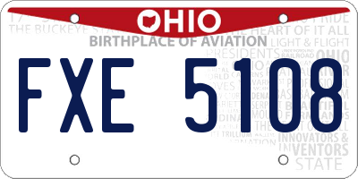 OH license plate FXE5108