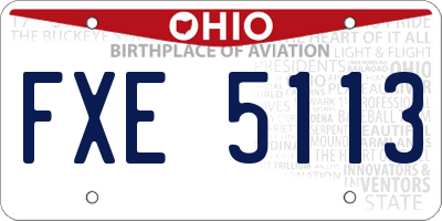 OH license plate FXE5113