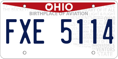 OH license plate FXE5114