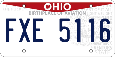 OH license plate FXE5116