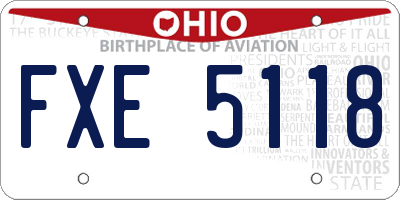 OH license plate FXE5118