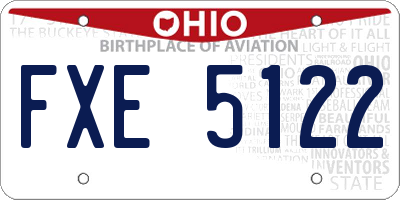 OH license plate FXE5122