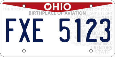 OH license plate FXE5123