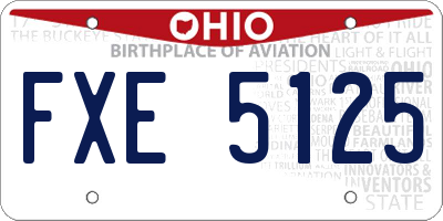 OH license plate FXE5125