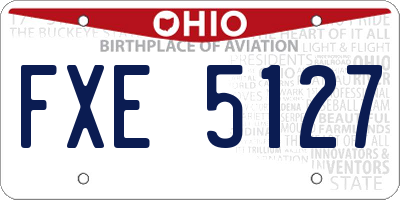 OH license plate FXE5127