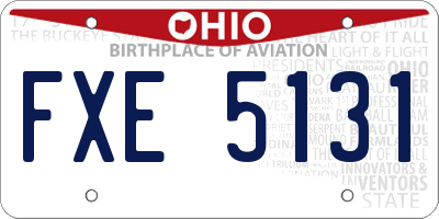 OH license plate FXE5131