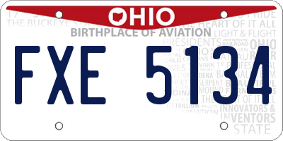 OH license plate FXE5134