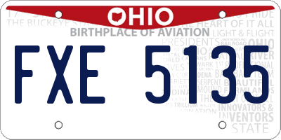 OH license plate FXE5135