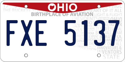 OH license plate FXE5137