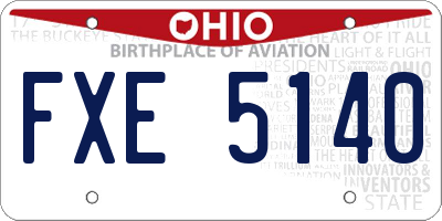 OH license plate FXE5140