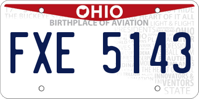 OH license plate FXE5143