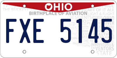 OH license plate FXE5145