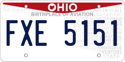 OH license plate FXE5151