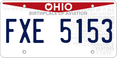 OH license plate FXE5153