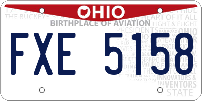 OH license plate FXE5158