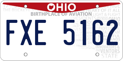 OH license plate FXE5162
