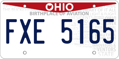 OH license plate FXE5165