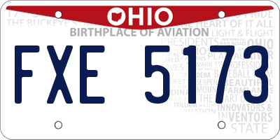 OH license plate FXE5173