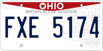 OH license plate FXE5174
