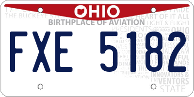 OH license plate FXE5182
