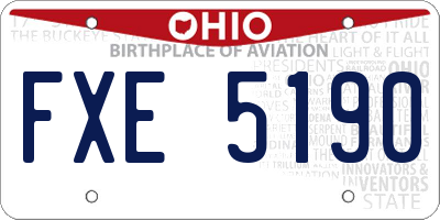 OH license plate FXE5190