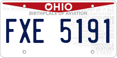 OH license plate FXE5191