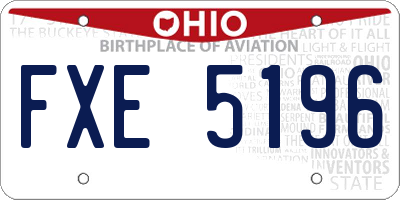 OH license plate FXE5196