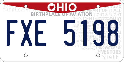OH license plate FXE5198