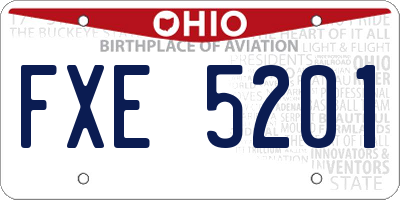 OH license plate FXE5201