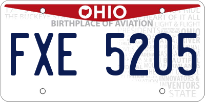 OH license plate FXE5205