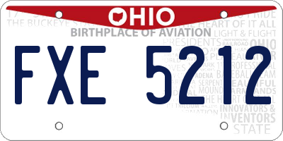 OH license plate FXE5212