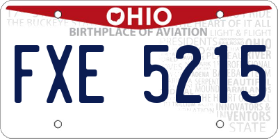 OH license plate FXE5215