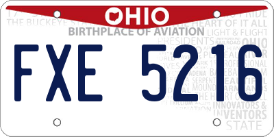 OH license plate FXE5216