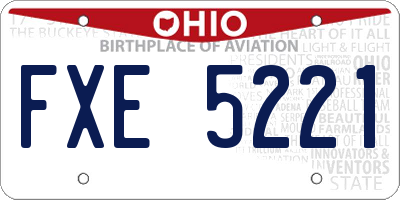 OH license plate FXE5221
