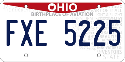 OH license plate FXE5225