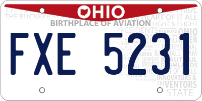 OH license plate FXE5231