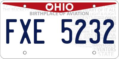 OH license plate FXE5232