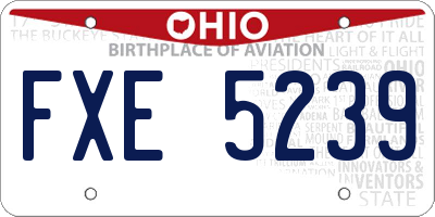 OH license plate FXE5239