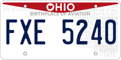 OH license plate FXE5240