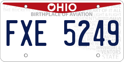 OH license plate FXE5249