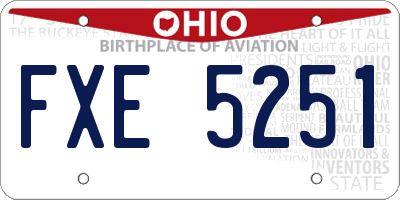 OH license plate FXE5251