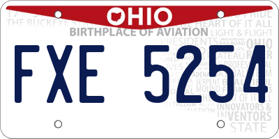 OH license plate FXE5254