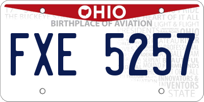 OH license plate FXE5257