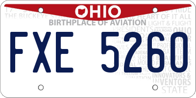 OH license plate FXE5260