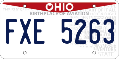 OH license plate FXE5263