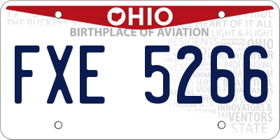 OH license plate FXE5266